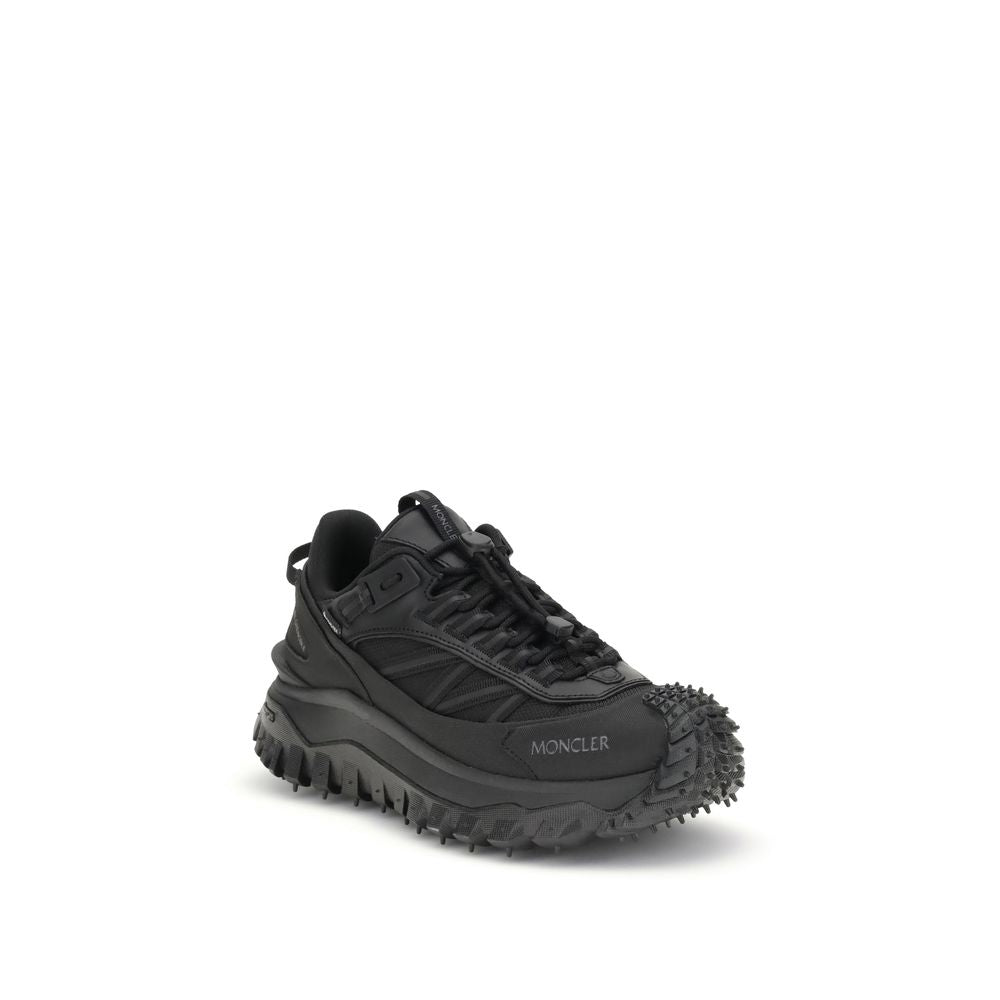Moncler Black Calf Leather Bos Taurus Athletic Sneakers