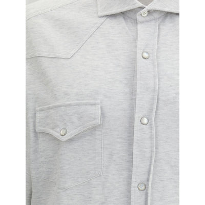 Brunello Cucinelli Gray Cotton Shirt