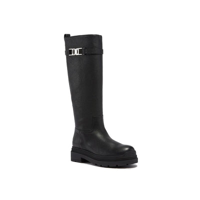 Salvatore Ferragamo Black Calfskin Lace-Up Boots