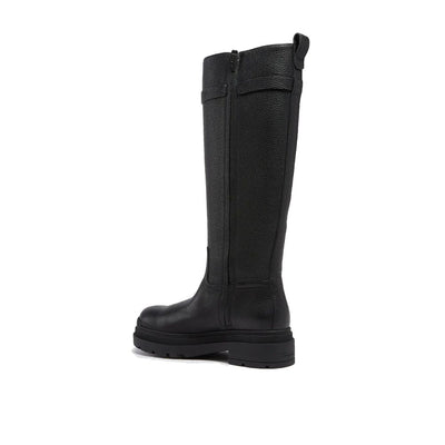 Salvatore Ferragamo Black Calfskin Lace-Up Boots