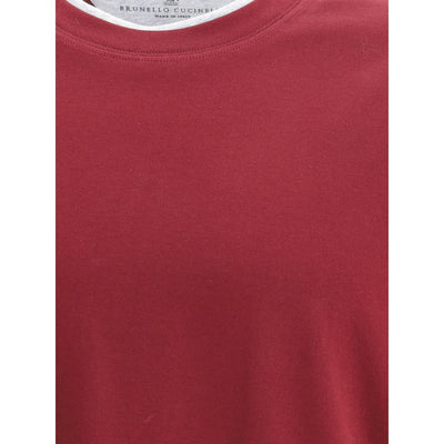 Brunello Cucinelli Bordeaux Cotton T-Shirt