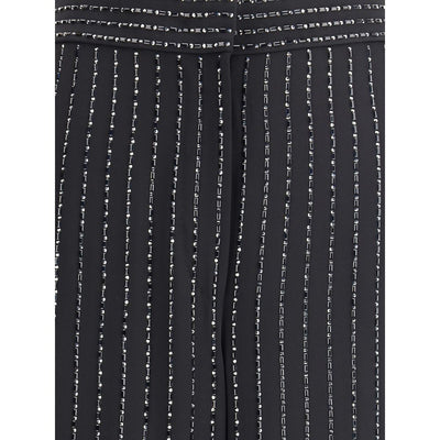 Giorgio Armani Wide-leg silk Pants with strass
