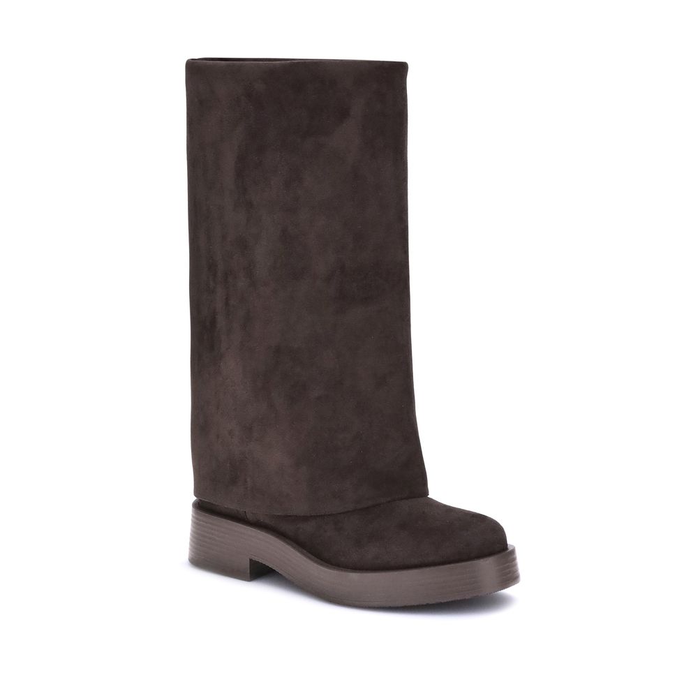 Casadei Brown Polyester Flat Boots