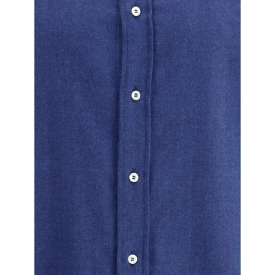 Brunello Cucinelli Blue Cotton Dress Shirt