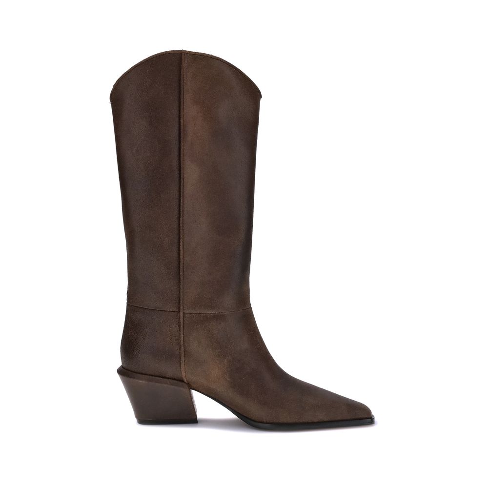 Paris Texas Brown Leather Boots - BrandFit 88