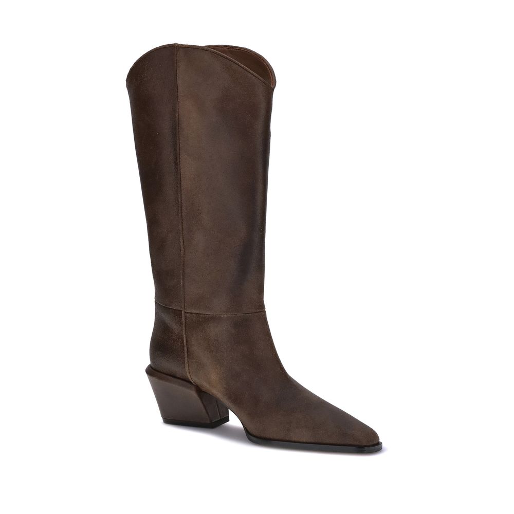 Paris Texas Brown Leather Boots - BrandFit 88