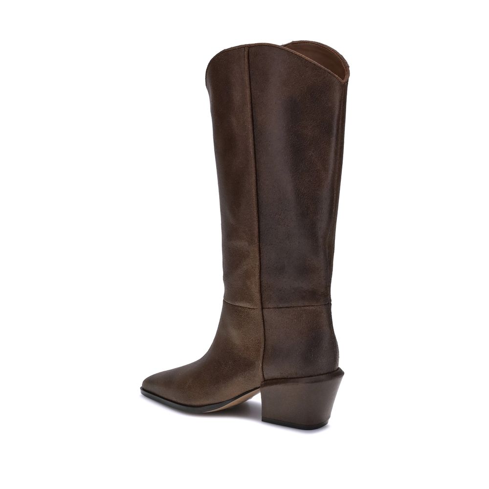 Paris Texas Brown Leather Boots - BrandFit 88