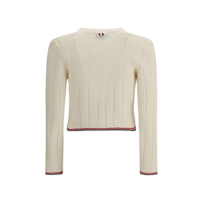 Thom Browne Cream Fleece Wool Cardigan