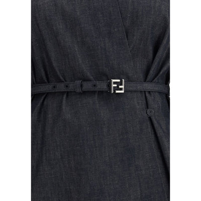 Fendi Blue Cotton Casual Dress