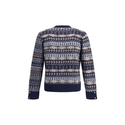 Thom Browne Blue Wool Cardigan