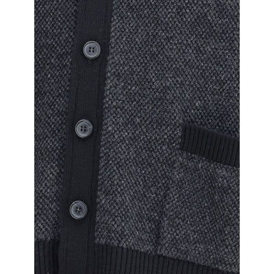 Thom Browne Black Fleece Wool Cardigan