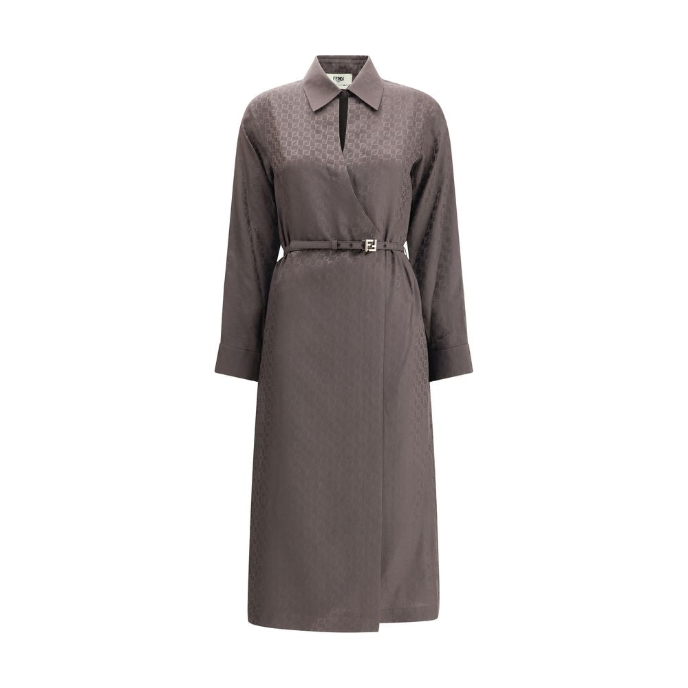Fendi Brown Silk Casual Dress