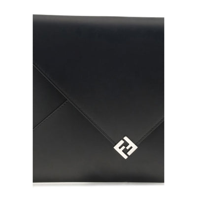 Fendi Black Leather Clutch Bag