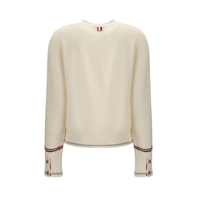 Thom Browne White Fleece Wool Sweatshirt