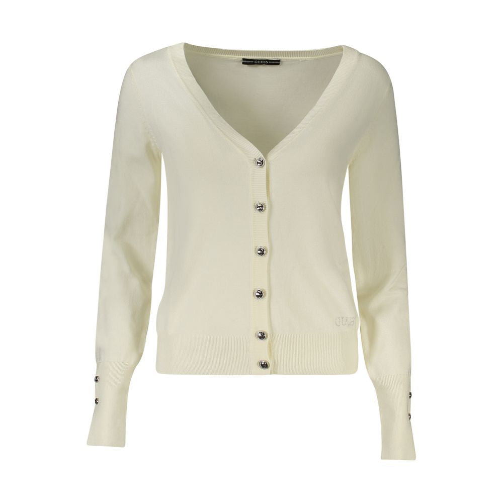 Guess Jeans Bianco Viscosa Womens Cardigan