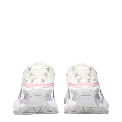 Versace White Fabric Chunky Sneakers