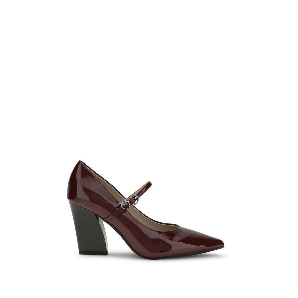 PINKO Bordeaux Calf Leather Bos Taurus High Heel Pumps - BrandFit 88