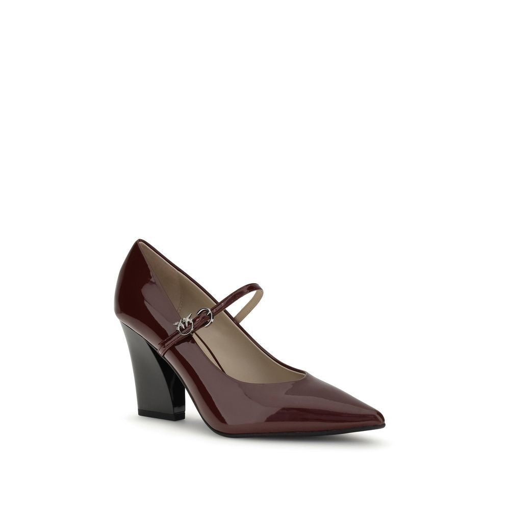 PINKO Bordeaux Calf Leather Bos Taurus High Heel Pumps - BrandFit 88