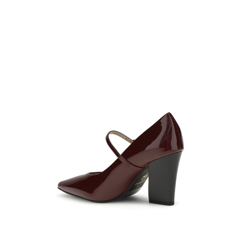 PINKO Bordeaux Calf Leather Bos Taurus High Heel Pumps - BrandFit 88