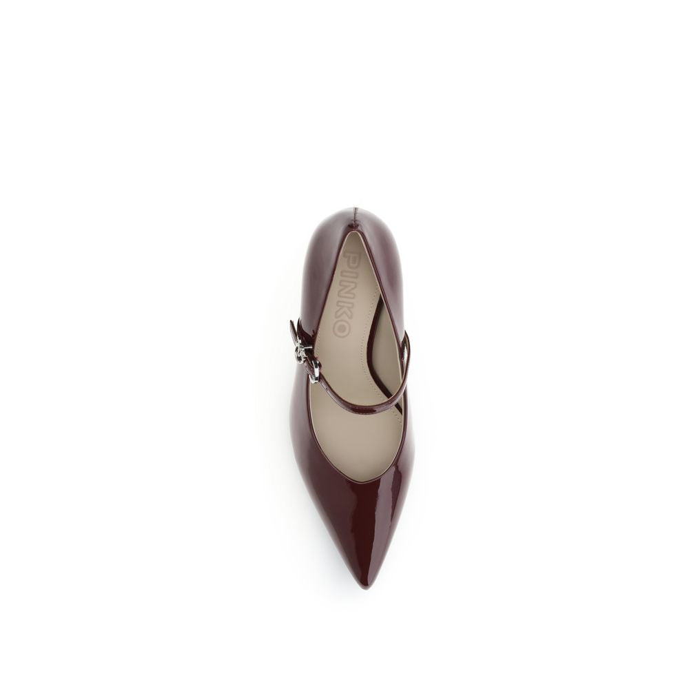 PINKO Bordeaux Calf Leather Bos Taurus High Heel Pumps - BrandFit 88