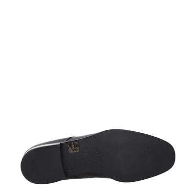 Prada Black Leather Oxfords And Derbies