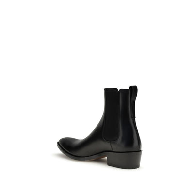 Tom Ford Black Calf Leather Bos Taurus Chelsea Boots