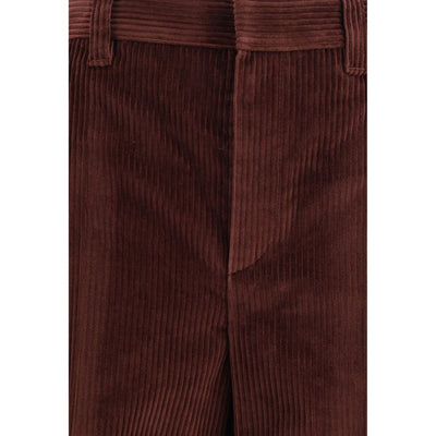 Brunello Cucinelli Bordeaux Cotton Casual Pants