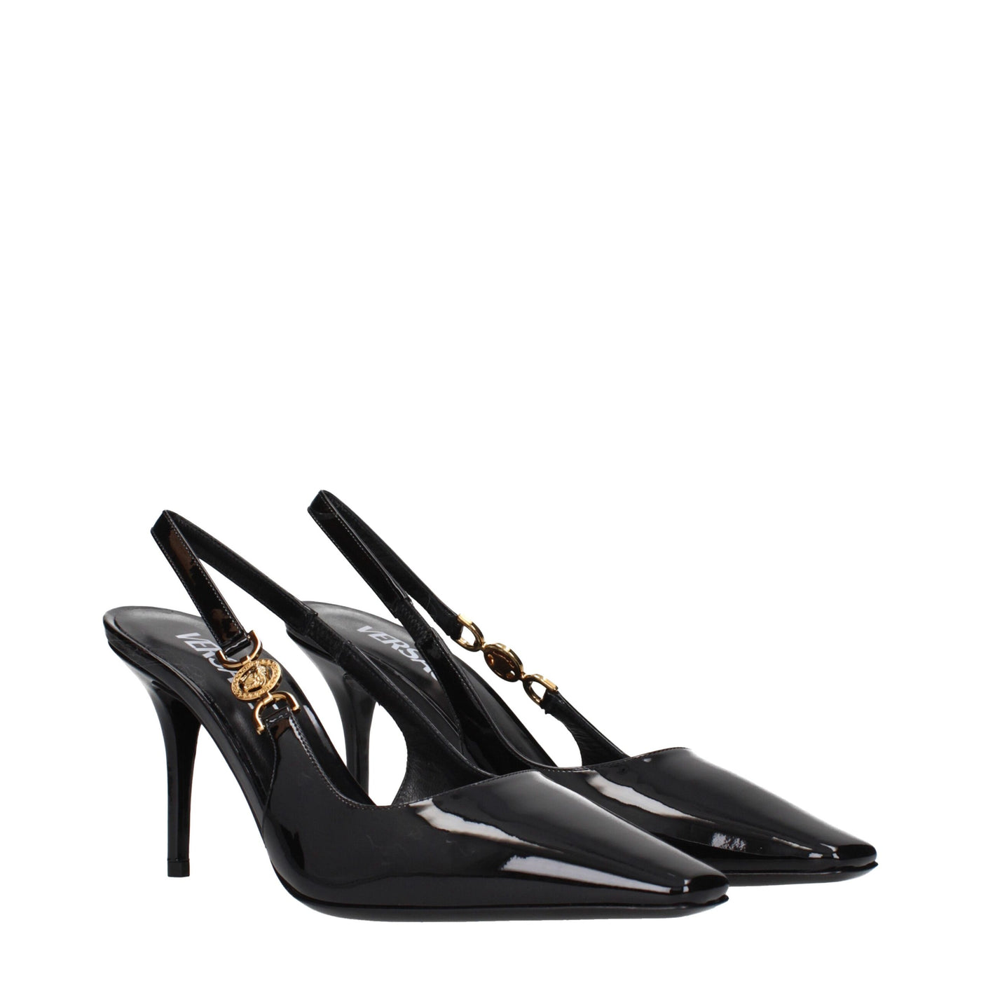 Versace Black Leather Pumps