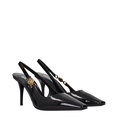 Versace Black Leather Pumps