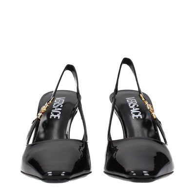 Versace Black Leather Pumps