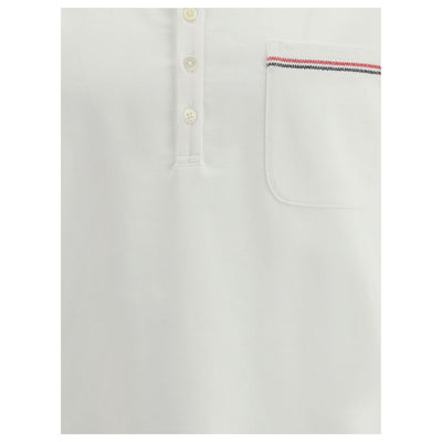 Thom Browne White Cotton Polo Shirt