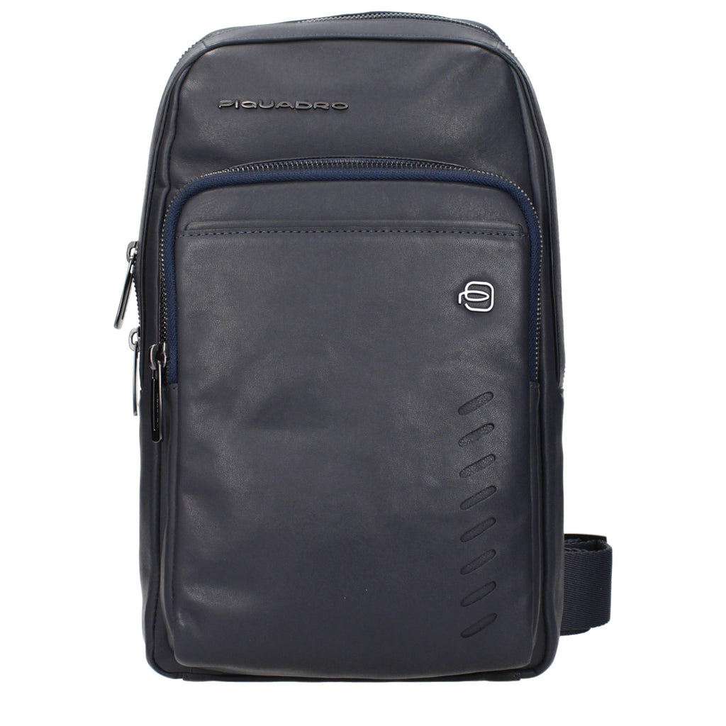 Piquadro Blue Leather Crossbody Bag