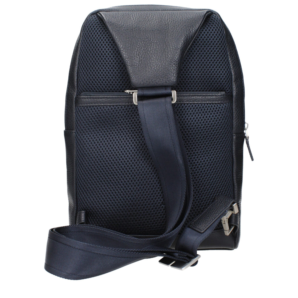 Piquadro Blue Leather Crossbody Bag