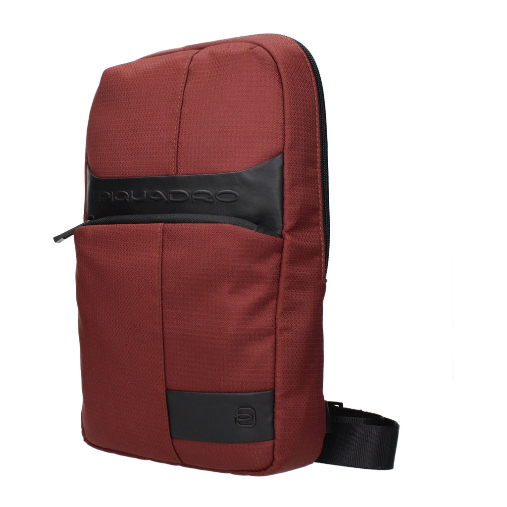 Piquadro Red Fabric Crossbody Bag
