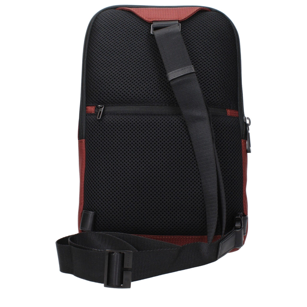 Piquadro Red Fabric Crossbody Bag