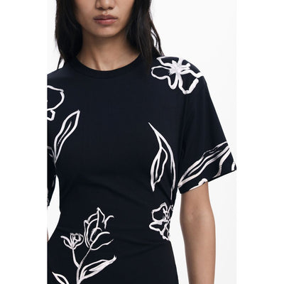 Desigual Black Cotton Women Dress