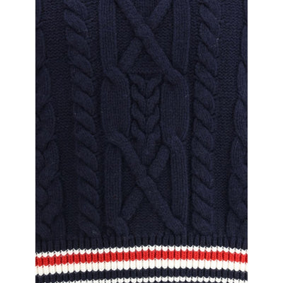 Thom Browne Blue Fleece Wool Sweatshirt
