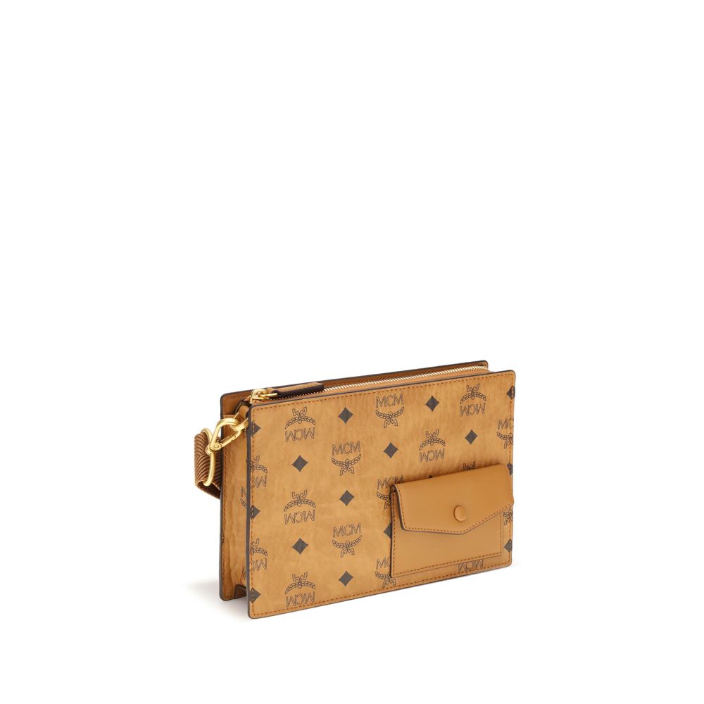 MCM Brown Canvas Shoulder Bag