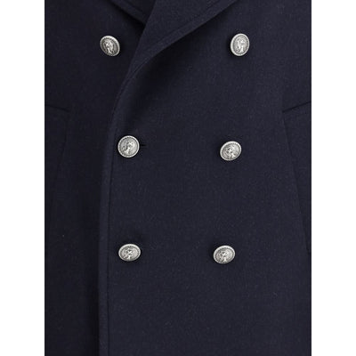 Brunello Cucinelli Blue Wool Coat