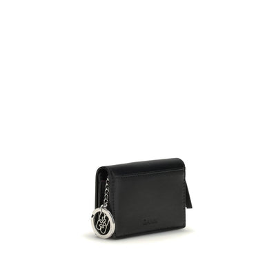 Ganni Black Recycled Leather Wallet