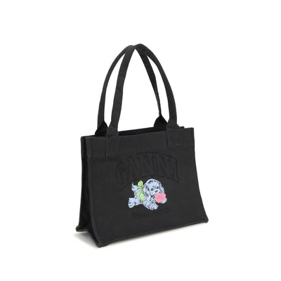 Ganni Black Cotton Shoulder Bag