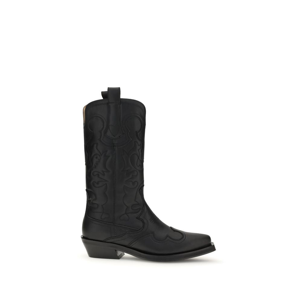 Ganni Black Recycled Leather Boots - BrandFit 88