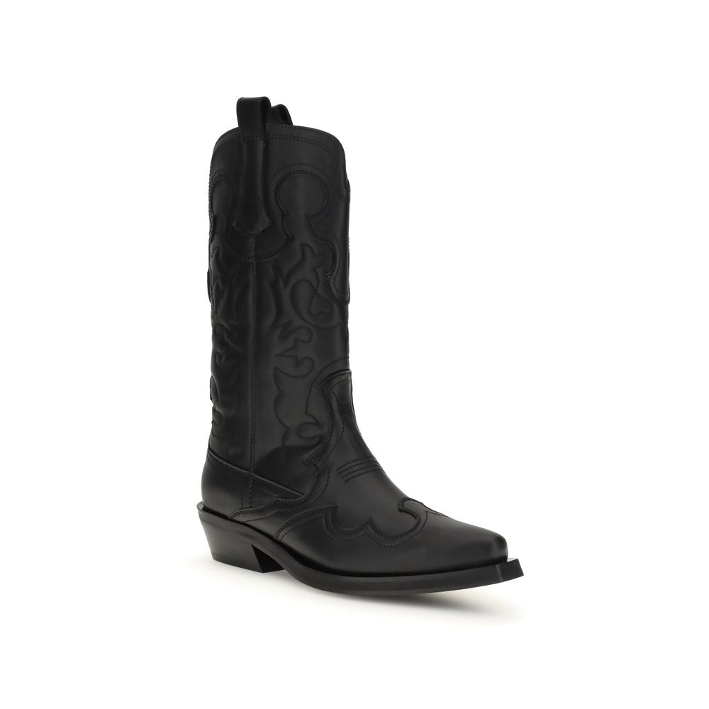 Ganni Black Recycled Leather Boots - BrandFit 88