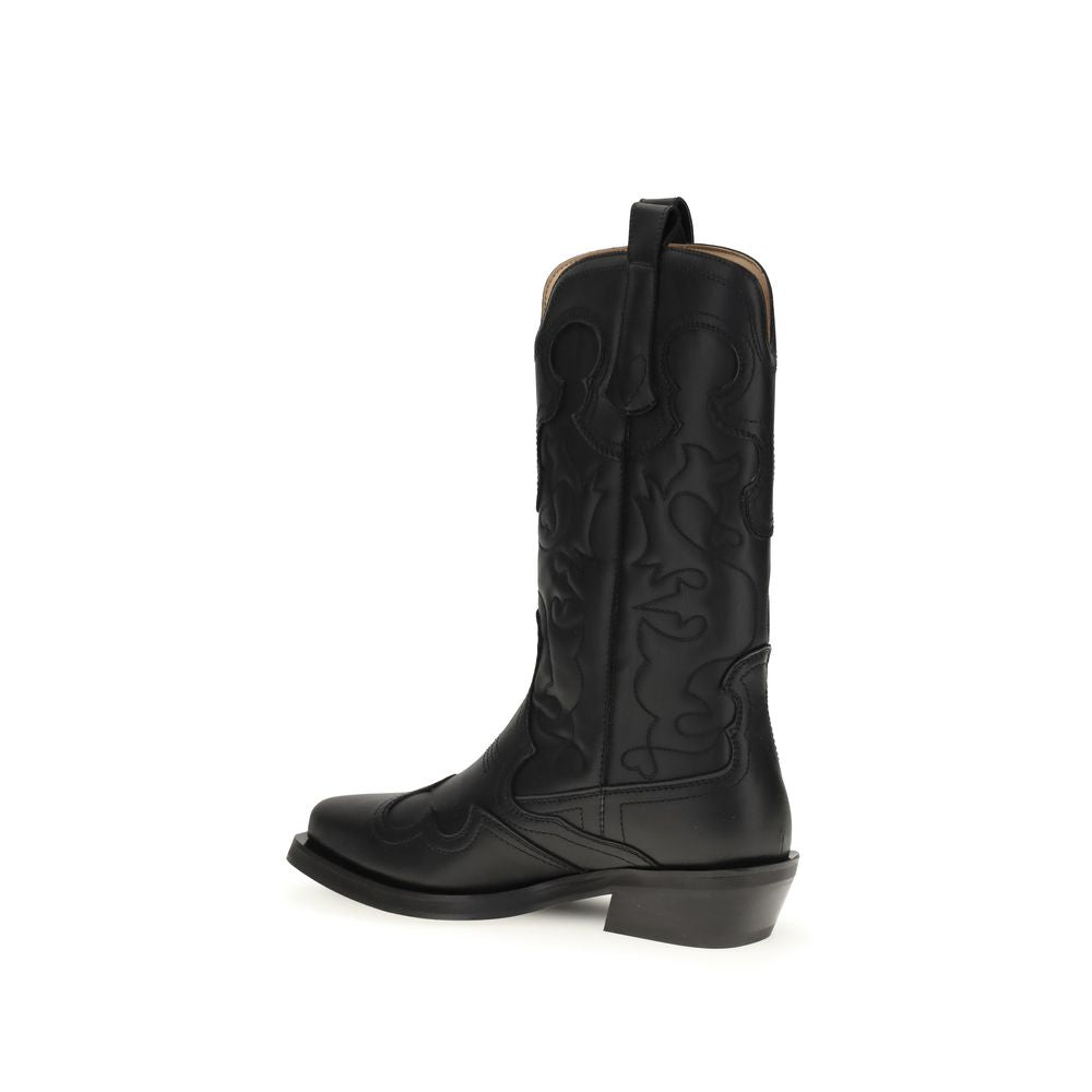 Ganni Black Recycled Leather Boots - BrandFit 88