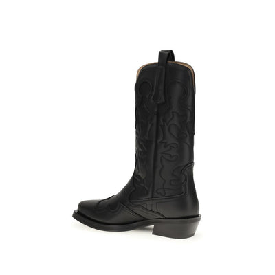 Ganni Black Recycled Leather Boots