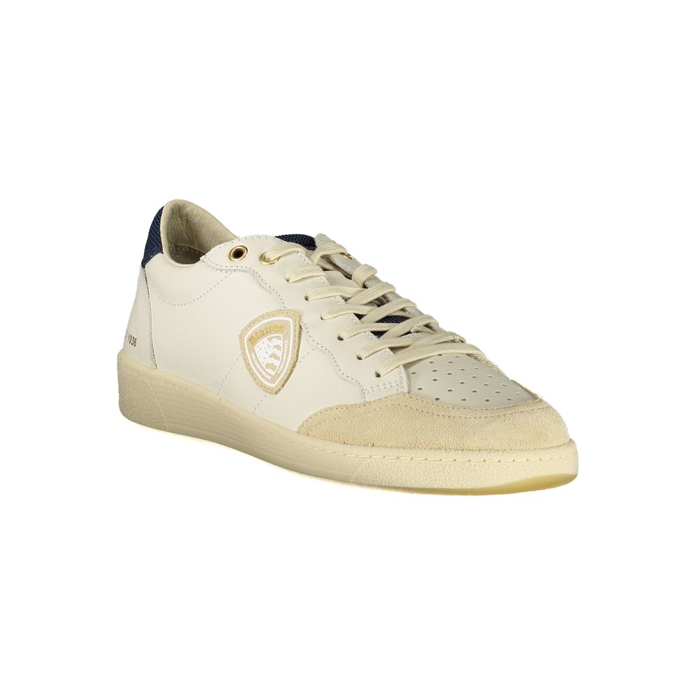 Blauer White Polyurethane Men Sneaker