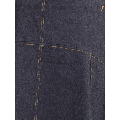 Jacquemus Blue Cotton Midi Skirt