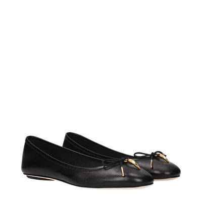 Chloé Black Leather Ballet Flats