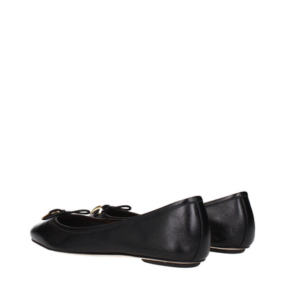 Chloé Black Leather Ballet Flats
