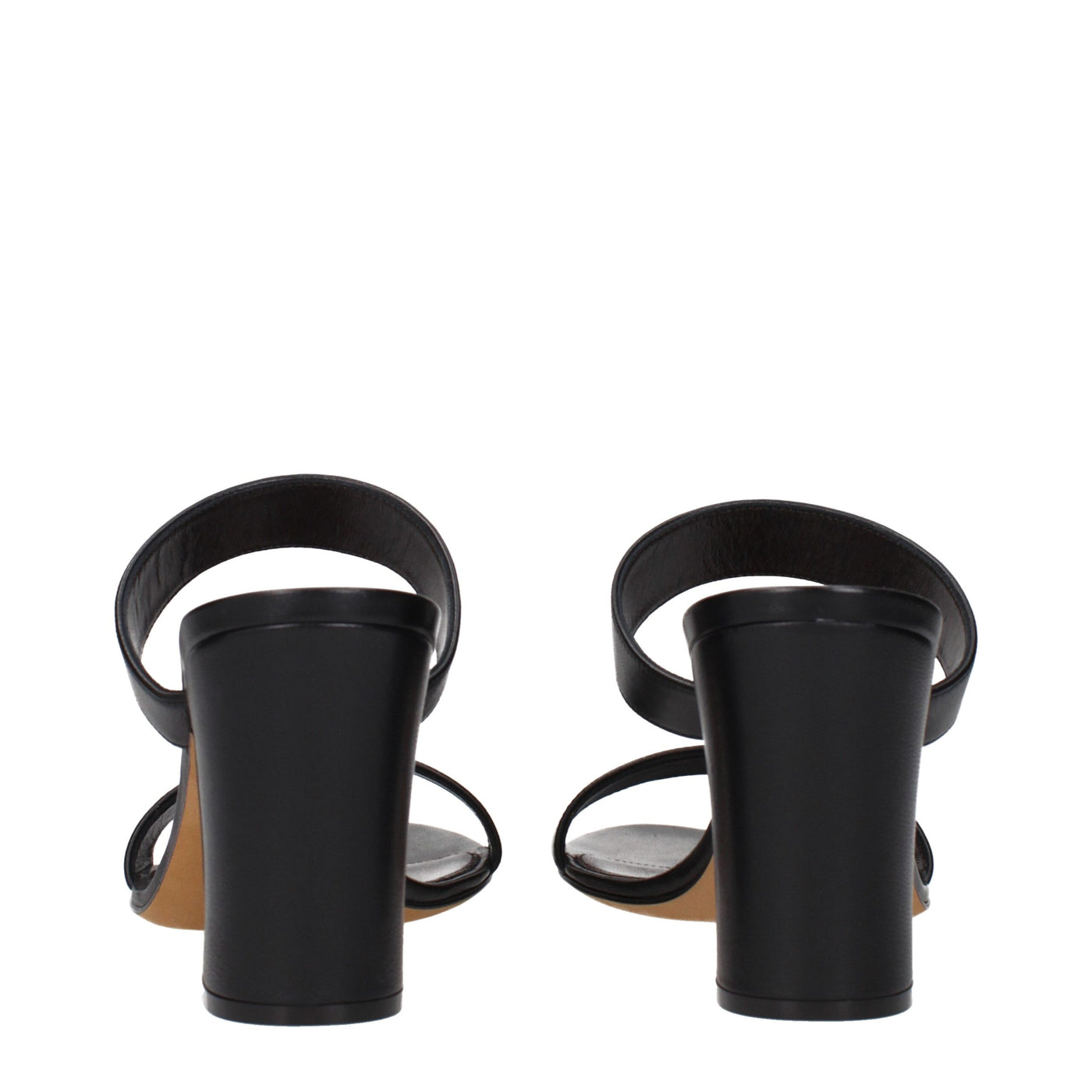 The Row Black Leather Stiletto Heel Sandals